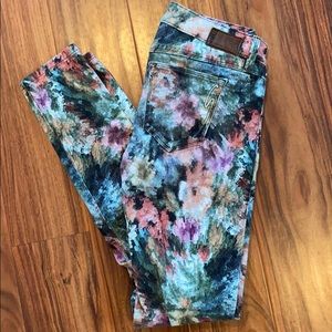 Floral skinny jeans